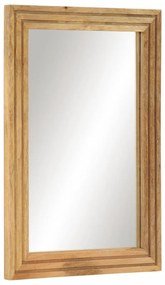 vidaXL Oglindă de baie, 50x70 cm, lemn masiv de mango brut și sticlă