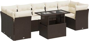 vidaXL Set canapele de grădină cu perne, 8 piese, maro, poliratan