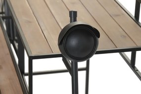 Stand decorativ cu 3 rafturi din metal și lemn, aspect natur, "Vintage Bicycle"