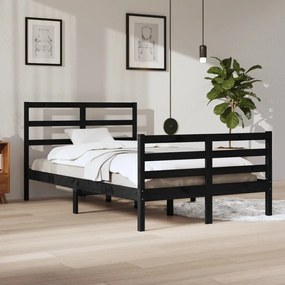 3105005 vidaXL Cadru de pat, negru, 120x200 cm, lemn masiv de pin