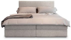Pat tapitat boxspring ISPIRA 140x200 cm crem Saltele: Saltea cu arcuri Bonell