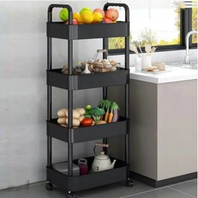 Raft pe roti POZIO 37x22x95 cm negru