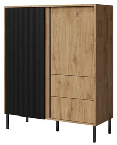 Comodă Munkki 1 (stejar + negru). 1087316