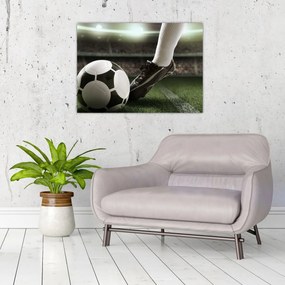 Tablou pe sticlă - Minge de fotbal (70x50 cm)