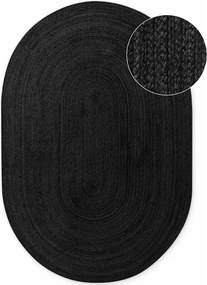 Covor negru reversibil/țesut manual din iută 160x230 cm Braided – Hanse Home