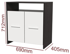 Comoda Luiza, culoare magia (wenge) / alb, 69 x 71 x 40 cm