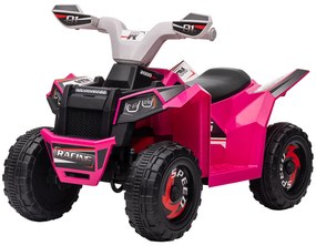 HOMCOM Quad electric pentru copii vehicul cu baterie 6V cu mers înainte și înapoi 70L x 41,5l x 48,5H cm Roz | Aosom Romania