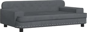 vidaXL Canapea pentru copii, gri închis, 90x53x30 cm, catifea