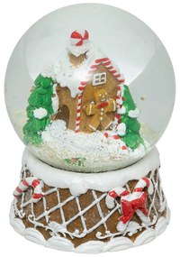 Glob cu zapada din sticla cu motiv de Craciun, Ø 8 cm