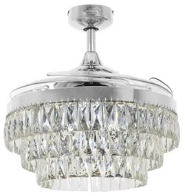 Ventilator LED de tavan FANAWAY 212923 VEIL 6xE14/4,5W/230V crom + telecomandă