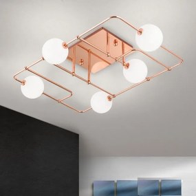 Plafoniera, Lustra aplicata tavan design modern PIPES, copper