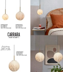 Lustra, pendul din sticla cu aspect de marmura Carrara large auriu