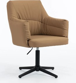 HR840CROSS Scaun Caramel Piele Ecologica Premium Soft cu Bază Neagră