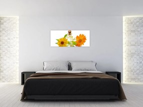 Tablou cu ulei de flori (120x50 cm)