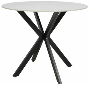 Masă de bucătărie Talia 90 cm, marmură / negru
