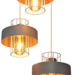 Lustră pe cablu VOLTA 3xE27/15W/230V d. 42 cm gri