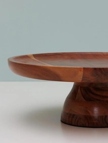 Tava de servire, cu picior, din lemn de acacia, Cake