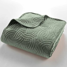 Set cuvertură și față de pernă verde din catifea 240x260 cm Solange – douceur d'intérieur