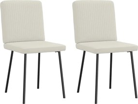 vidaXL Scaune de bucătărie, 2 buc., crem, catifea