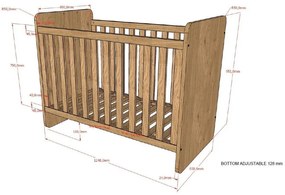 Pătuț în culoare naturală 60x120 cm Sam – Vipack