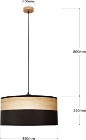 Suspensie pe cablu ALBA 1xE27/15W/230V Ø 45 cm negru/maro
