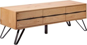 Comoda TV design industrial LIVING EDGE 160cm, stejar salbatic