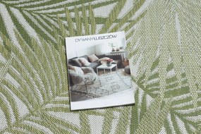 Covor, traversa SISAL SION frunze de palmier, tropical 2837 țesute plate ecru / verde