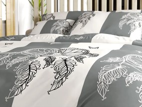 Lenjerie de pat din bumbac TIRSO POLY gri-alb Dimensiune lenjerie de pat: 70 x 90 cm | 140 x 200 cm