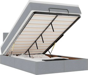 vidaXL Pat otoman cu saltea țesătură gri deschis 120x200 cm