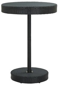 vidaXL Masă de grădină, negru 75,5 x 106 cm, poliratan