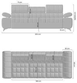 Canapea extensibila Dragonis - bej țesătură de acoperire Maya 01