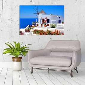 Tablou - Casă mică în Grecia (90x60 cm)