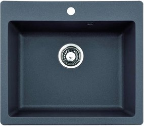 Chiuveta compozit Inter Ceramic finisaj granit gri 57x50 cm cu orificiu baterie