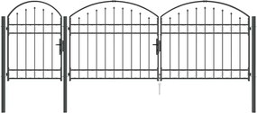 vidaXL Poartă pentru Gard cu Vârf Arcuit Gri 4 x 1,25 m Oțel