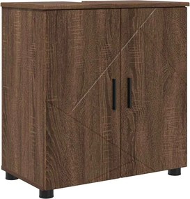 vidaXL Dulap de Baie cu depozitare Stejar închis 61 x 35 x 64 cm