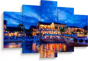 Tablou - Orașul de noapte Hoi An, Vietnam (150x105 cm)