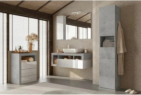 Dulap coloana mare LC Mobili Italia Hamburg baza pivotanta 35x180 cm finisaj gri beton