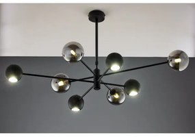 Lustră pe tijă Jupiter 1975 MOKA 4xGU10/10W/230V + 4xG9/10W/230V negru/crom