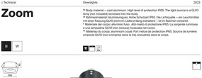 Corp incastrabil cu 2 spoturi design tehnic Zoom negru