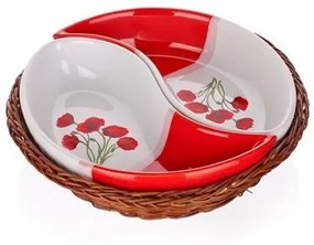 Set vase de servit BANQUET Red Poppy, 2 piese  în coş