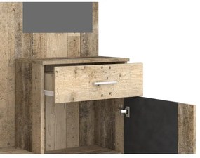 Mobilier de hol NOLAN cu oglindă, maro/grafit