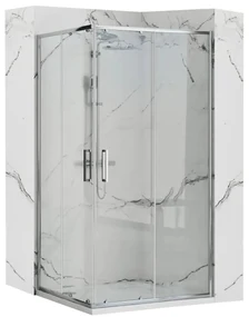 Cabina de dus Punto Crom cu cadita Savoy Negru 80x100cm, Rea
