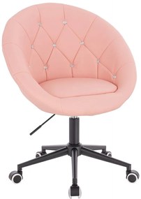 HC8516CK Scaun Roz Piele Ecologica cu Bază Neagră
