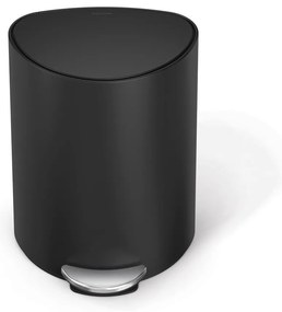 Coș de gunoi negru mat cu pedală din metal 6 l – simplehuman