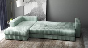 Colțar extensibil dumonde cu ladă de depozitare si sezut confortabil din spuma high-density, Gloria Ambience Mint 320x183 cm