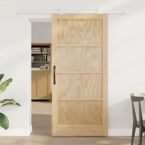 vidaXL Set de Uși Glisante Manual Natural și alb 93 x 202 cm