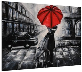 Tablou cu îndrăgostiți sub umbrelă (70x50 cm), în 40 de alte dimensiuni noi