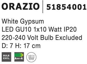Spot aplicat din ghips ORAZIO NVL-51854001