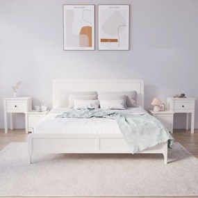 vidaXL Noptiere, 2 buc., alb, 79,5x38x65,5 cm, lemn masiv de pin