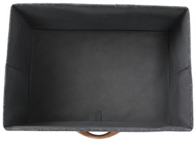 Comodă/noptieră cu sertare din pânză, negru/gri închis, PALMERA TYP 1